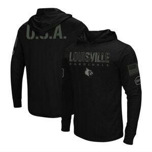 Colosseum Louisville Cardinals Men's OHT Military Appreciation Hoodie Tee